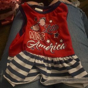 Little miss America dog dress for small dog